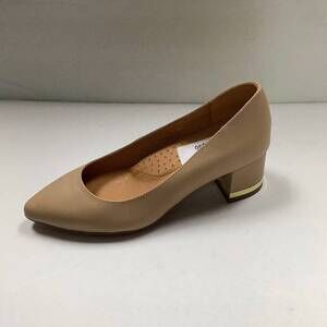 NEW 1936 women's mia plain shoe single band heel in apricot leather